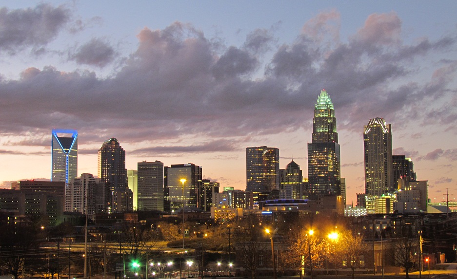 Charlotte skyline viewed from Central Piedmont Community College, North Carolina